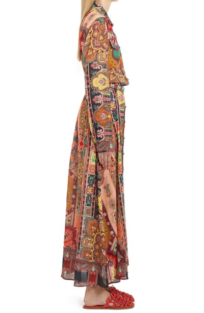 Shop Etro Paisley Print Cotton Crepon Dress In Multicolor