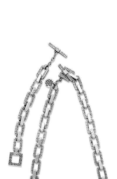 Shop Lois Hill Scroll Rectangular Link Necklace In Silver
