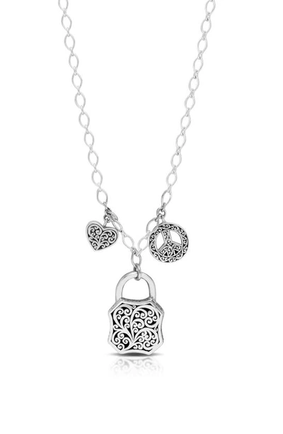 Shop Lois Hill Reversible Padlock Charm Necklace In Silver