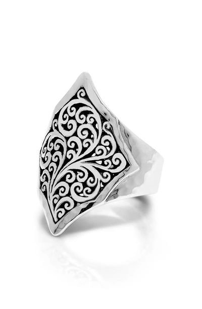 Shop Lois Hill Lh Scroll Alhambra Saddle Ring In Silver