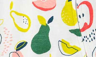 Shop Oliver & Rain Fruit Print Organic Cotton Romper In Lime Print