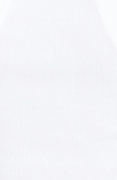 K.ngsley Unisex Raceher Rib Asymmetric Tank In White