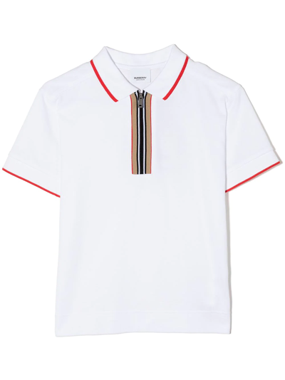 Burberry Polo Shirt With Lapel Short Sleeve In White