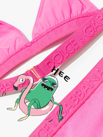 Shop Dolce & Gabbana Logo-band Triangle-cup Bikini In Pink