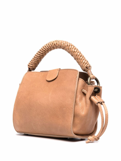 Shop Officine Creative Nolita Woven 119 Top-handle Bag In Neutrals