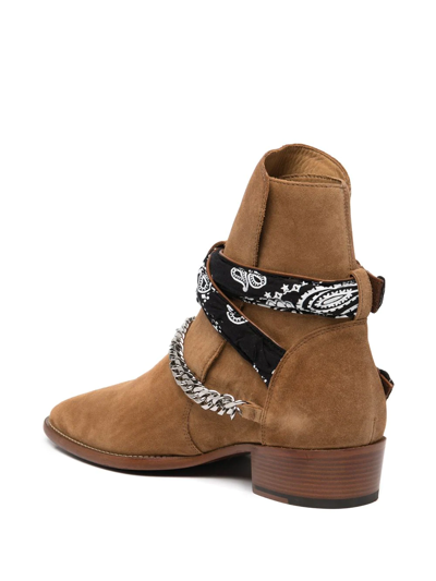 Shop Amiri Suede 45mm Ankle Boots In Brown