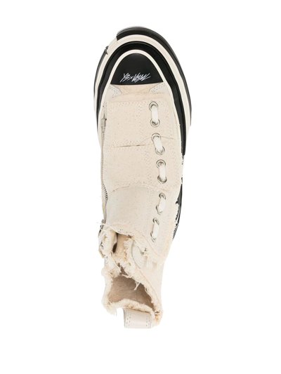 Y's Lace-up Hi-top Sneakers In Neutrals