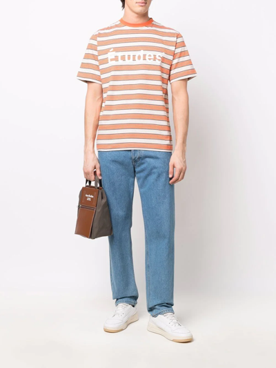 Etudes Studio Orange Striped Wonder T-shirt In Orange