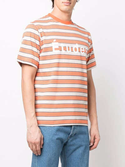 Etudes Studio Orange Striped Wonder T-shirt In Orange