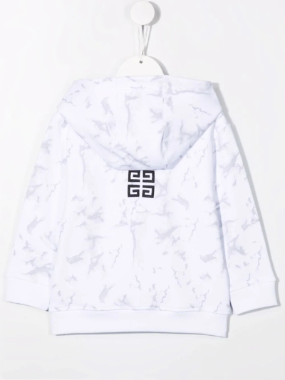 Shop Givenchy Logo-print Cotton Hoodie In White