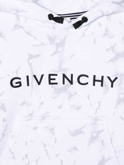 Shop Givenchy Logo-print Cotton Hoodie In White