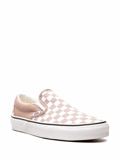 Vans Classic Slip-on Color Theory Checkerboard Sneakers In Neutrals