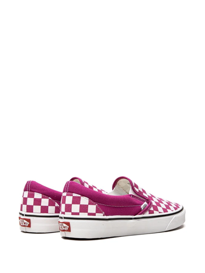 Shop Vans Classic Slip-on "fuchsia Checkerboard" Sneakers In Pink