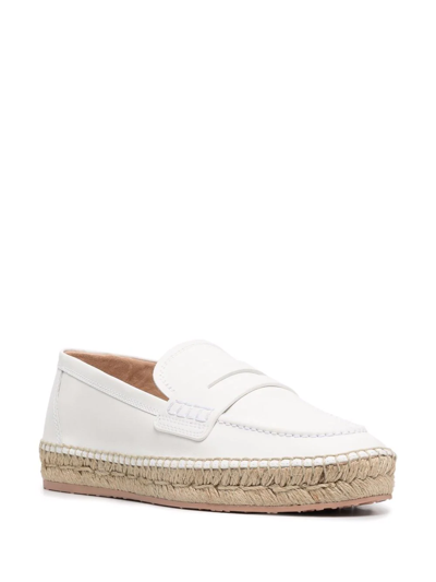 Shop Gianvito Rossi Woven Raffia Espadrilles In White