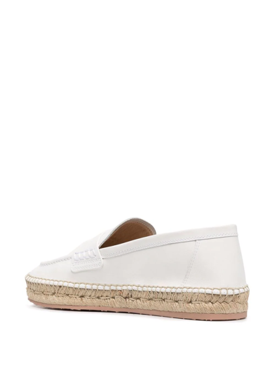 Shop Gianvito Rossi Woven Raffia Espadrilles In White