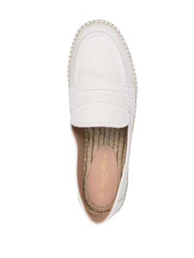 Shop Gianvito Rossi Woven Raffia Espadrilles In White