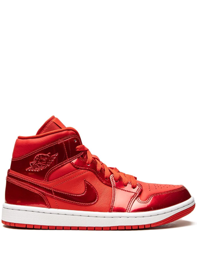 Shop Jordan Air  1 Mid "pomegranate" Sneakers In Red