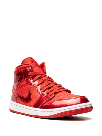 Shop Jordan Air  1 Mid "pomegranate" Sneakers In Red
