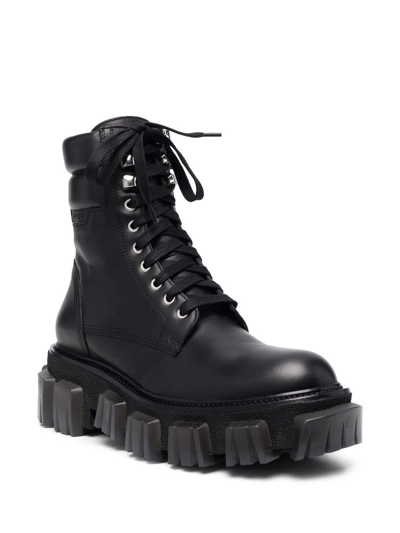 Shop Amiri Chunky-sole Combat Boots In Black