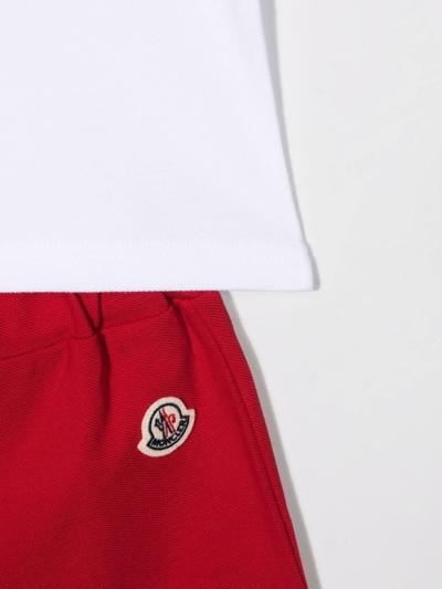 Shop Moncler Polo Shirt And Shorts Set In White
