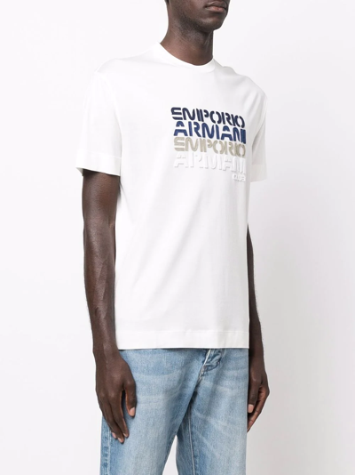 Shop Emporio Armani Logo Crew-neck T-shirt In White