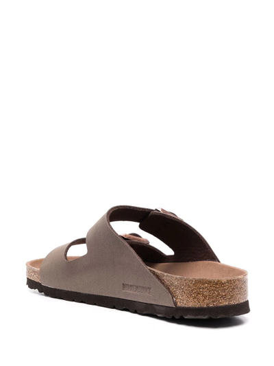 Shop Birkenstock Double-buckle Slip-on Sandals In Brown