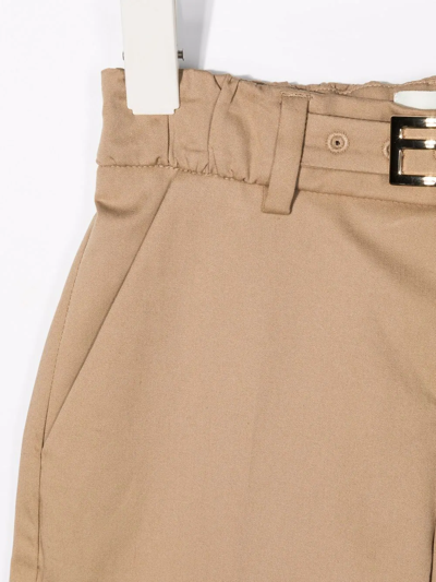 Shop Fendi Belted-waist Shorts In Neutrals