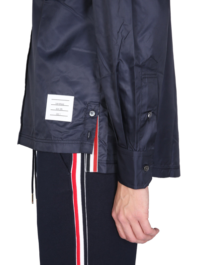 Shop Thom Browne Technical Fabric Jacket In Blu