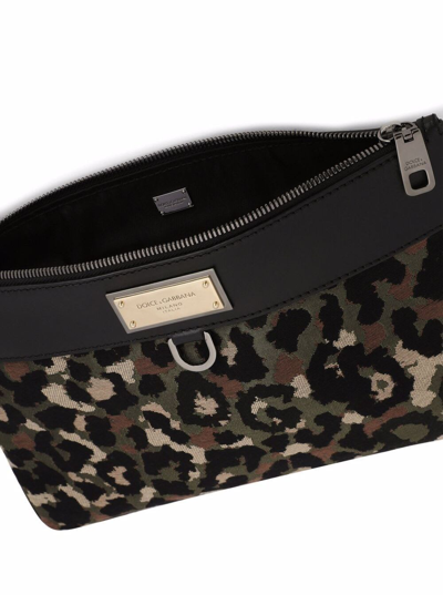 Shop Dolce & Gabbana Mans Camouflage Fabric Handbag In Multicolor