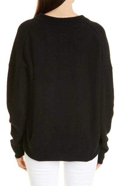 Shop Vince Relaxed V-neck Cashmere Pullover In Black