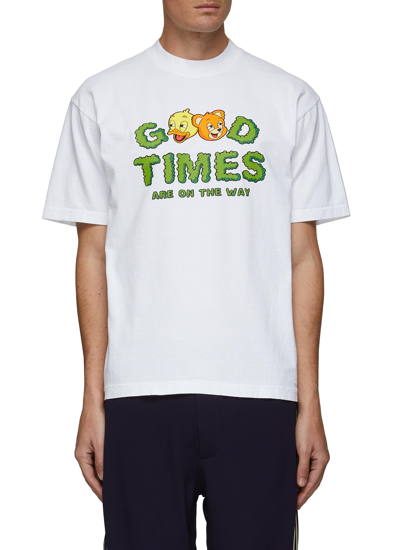 Shop Domrebel Good Times Are On The Way Slogan Print T-shirt In White