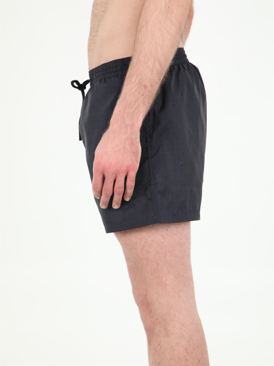 Shop Fendi Ff Blue Swim Shorts