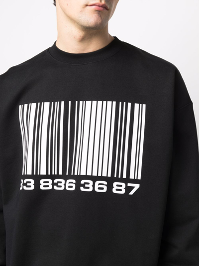 Vtmnts Bar-code Print Sweatshirt In Black