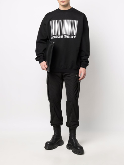 Vtmnts Bar-code Print Sweatshirt In Black