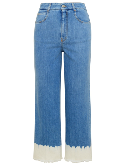 Shop Stella Mccartney Light Blue Cotton Denim Dip Dye Jeans