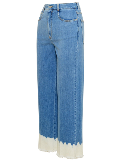 Shop Stella Mccartney Light Blue Cotton Denim Dip Dye Jeans