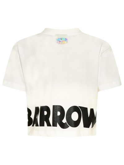 Shop Barrow White Cotton Smile T-shirt
