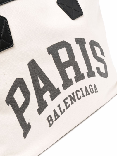 Shop Balenciaga Large Cities Paris Jumbo Tote Bag In Nude