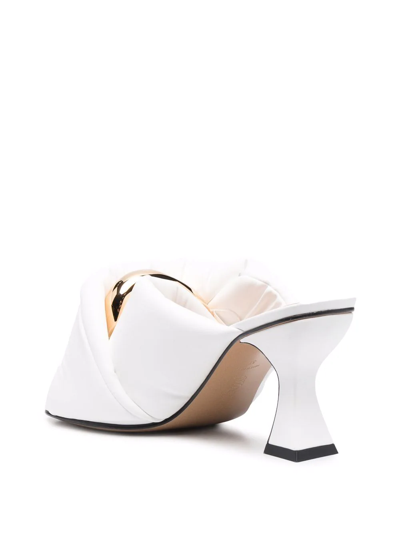 Shop Jw Anderson Chain Twist Open-toe Sandals In White