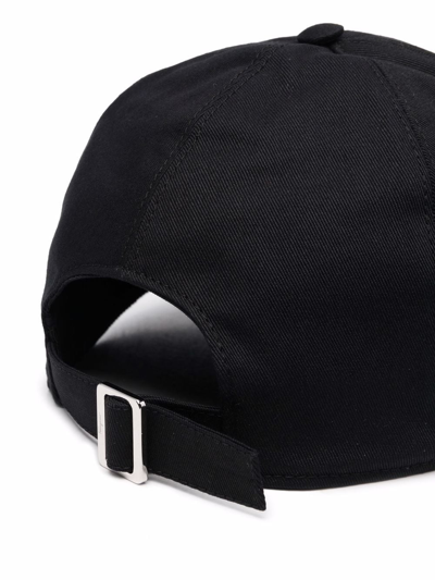 Shop Ferragamo Embroidered-gancini Baseball Cap In Schwarz