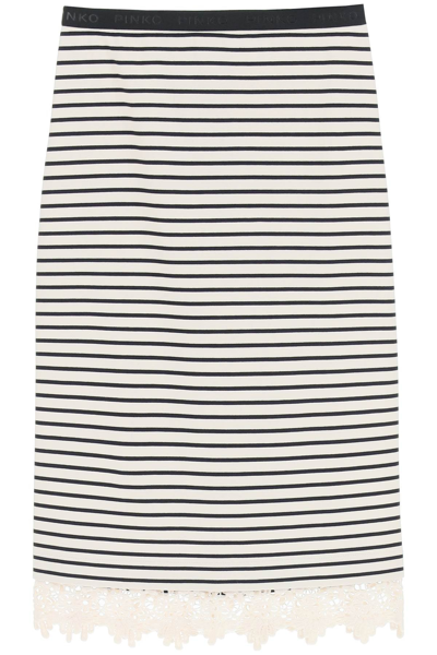 Shop Pinko Horizontal Striped Pencil Skirt In Multi