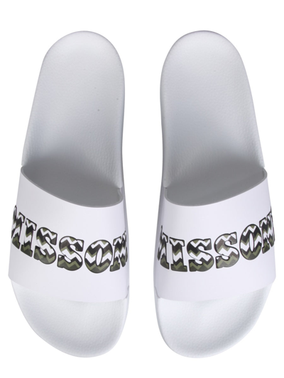 Shop Missoni Rubber Slide Sandals In White