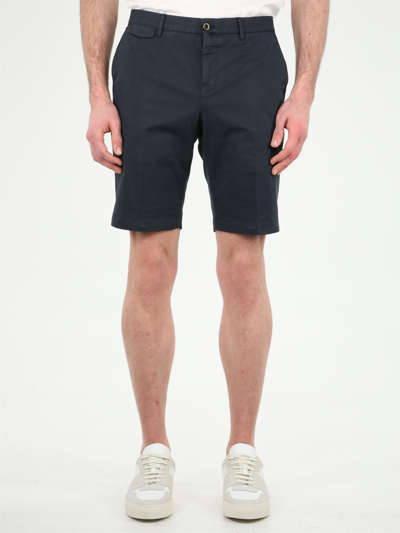 Shop Pt01 Blue Cotton Bermuda Shorts