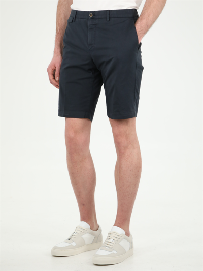 Shop Pt01 Blue Cotton Bermuda Shorts