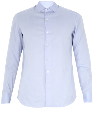 Shop Salvatore Piccolo Pin Point Light Blue Shirt