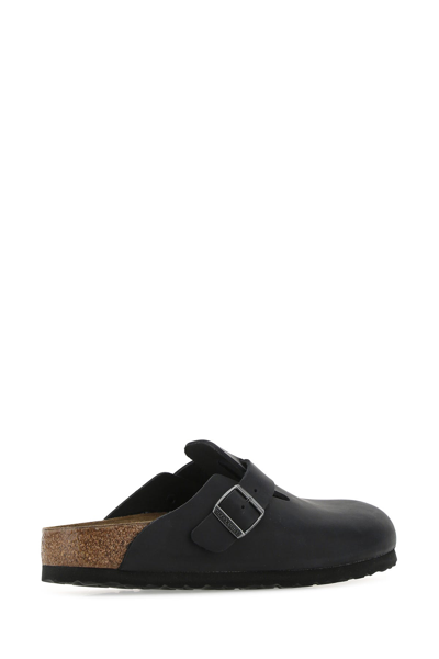 Birkenstock Slate Leather Boston Slippers