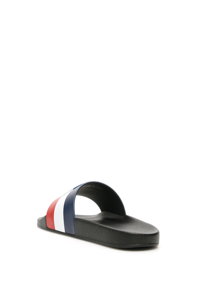 Shop Moncler Jeanne Rubber Slippers In Blue,white,red,black