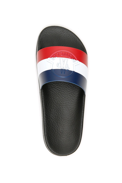 Shop Moncler Jeanne Rubber Slippers In Blue,white,red,black