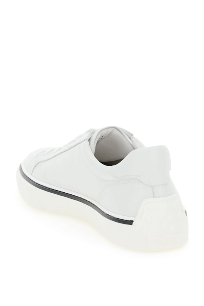 Shop Tod's Low-top Leather Sneakers In White