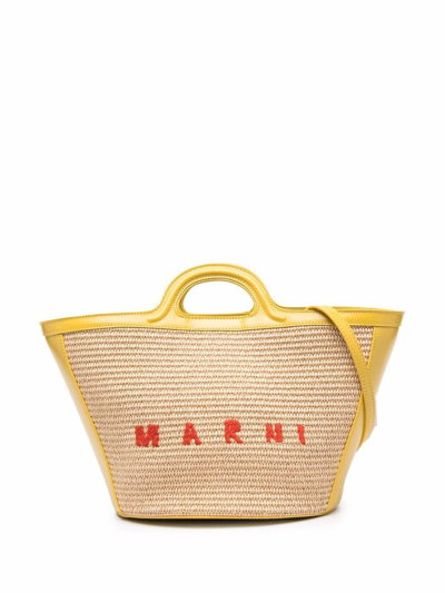 Shop Marni Women's Beige Cotton Handbag